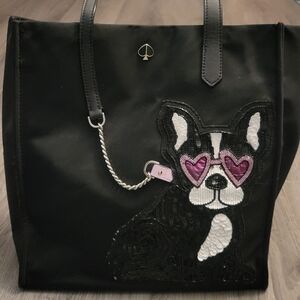Kate Spade Black Tote with Dog Design